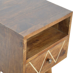 Charing Cross Mini Geo Brass Bedside - Furniture One Shop