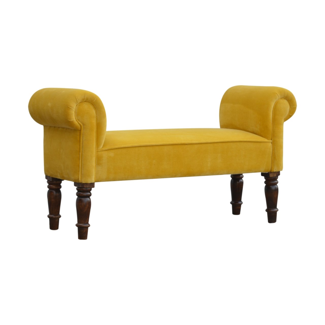 Foodie Seat Mustard Velvet Bench