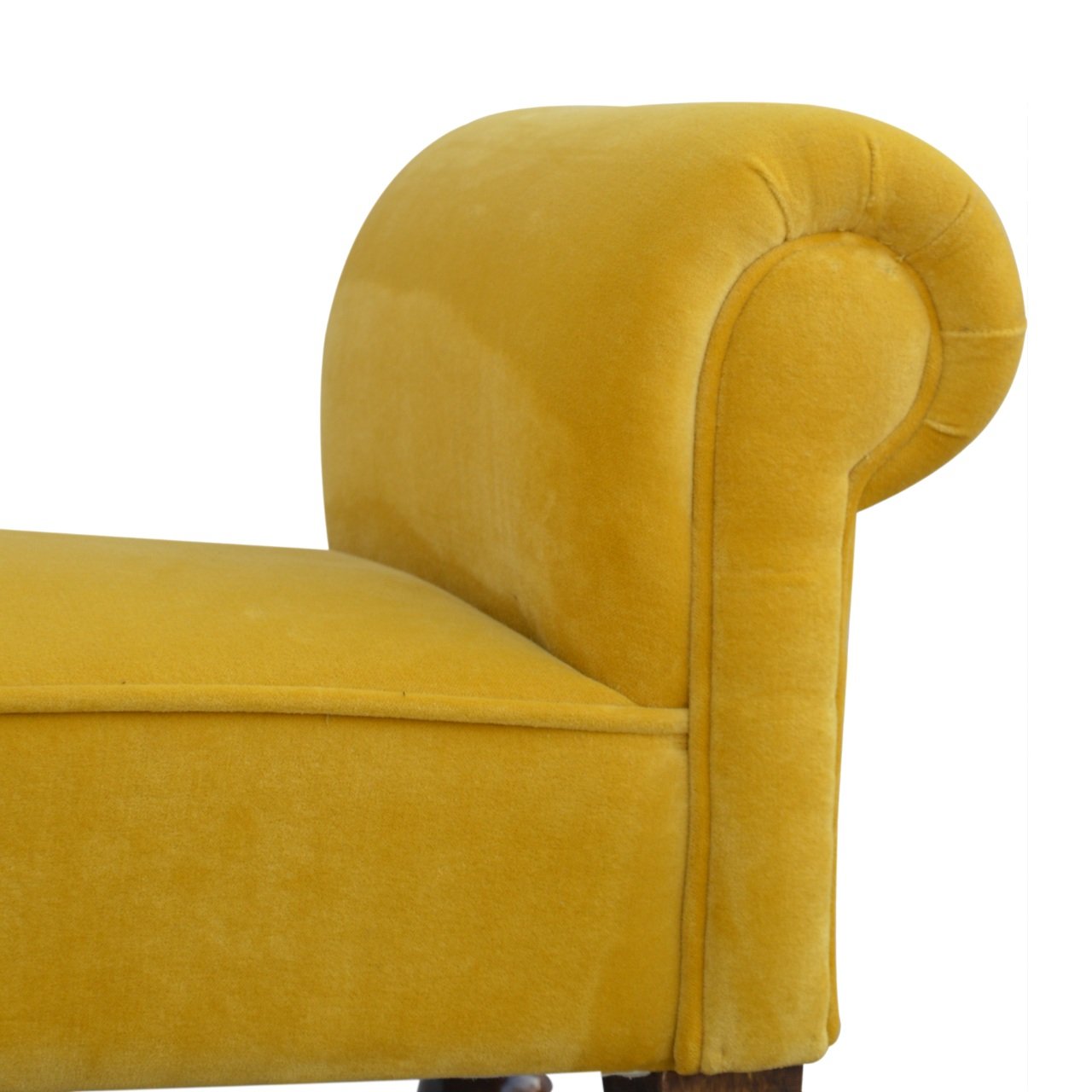 Foodie Seat Mustard Velvet Bench