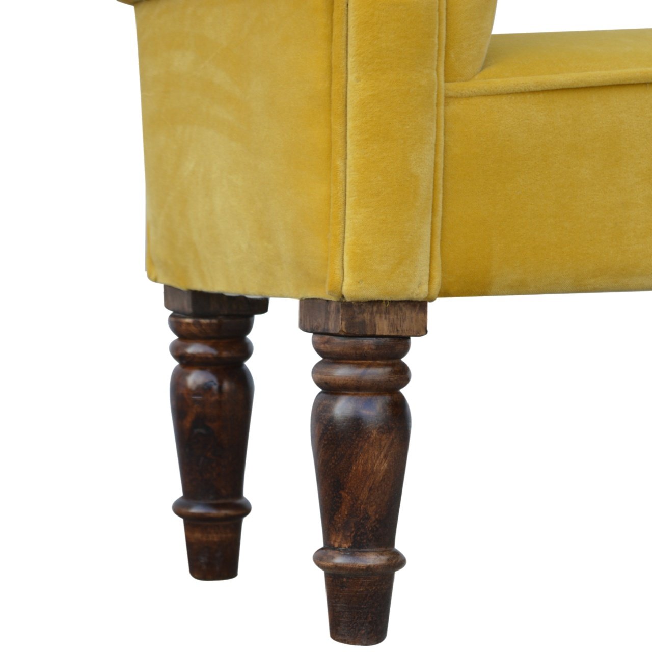 Foodie Seat Mustard Velvet Bench