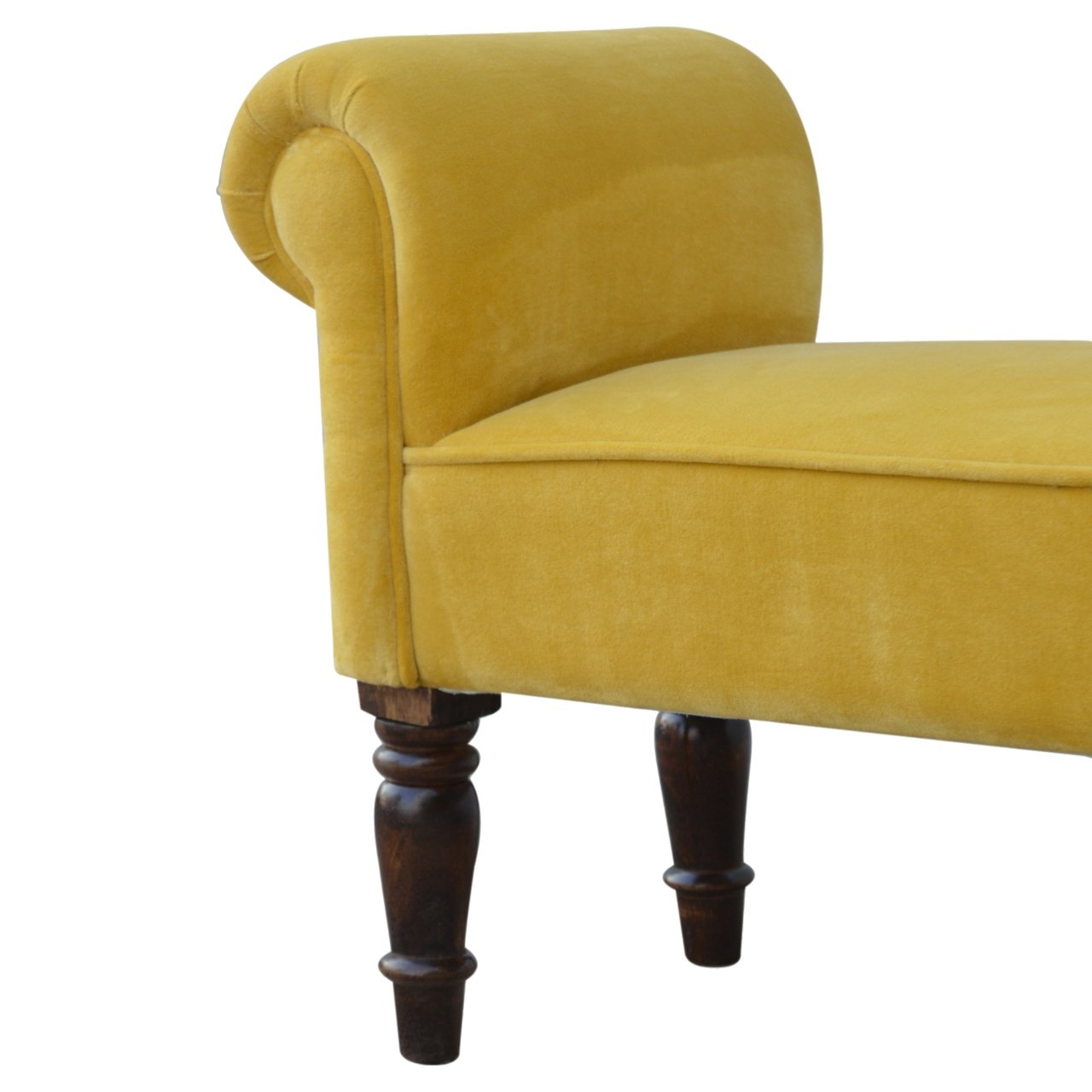 Foodie Seat Mustard Velvet Bench