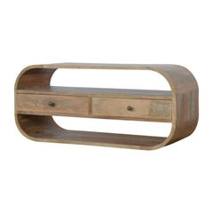 Bruce Curved Edge TV Unit with 2 Drawers