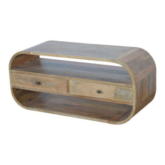 Bruce Curved Edge TV Unit with 2 Drawers