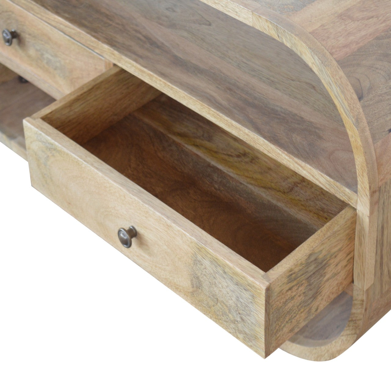 Bruce Curved Edge TV Unit with 2 Drawers