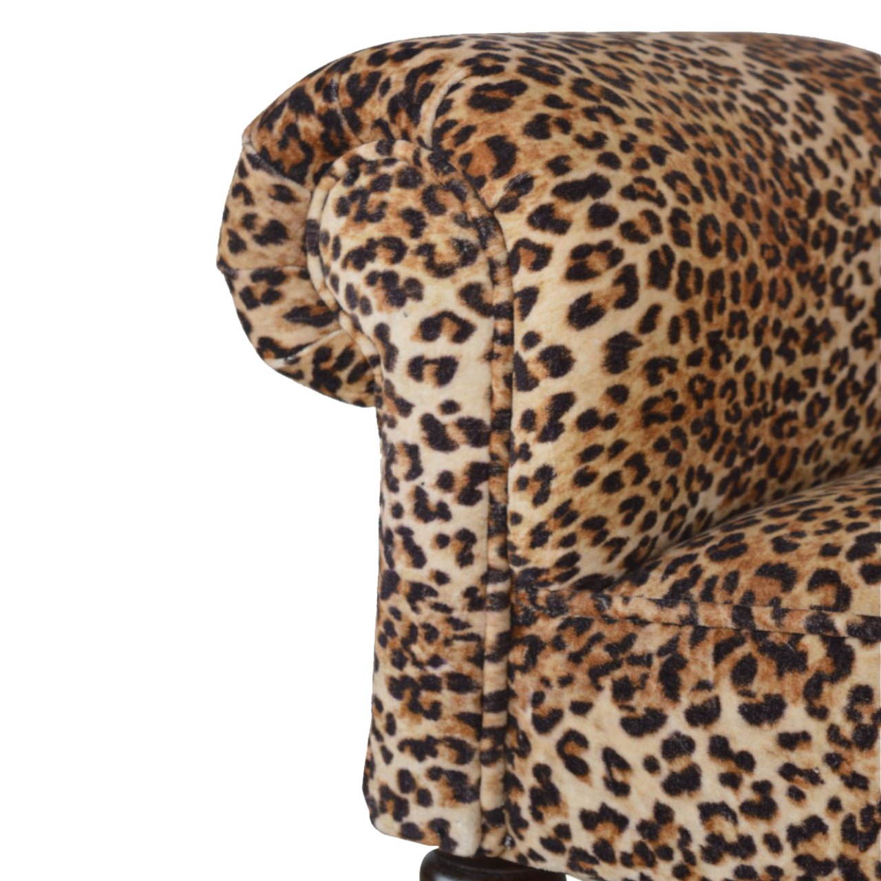 Gusto Perch Leopard Print Velvet Bench