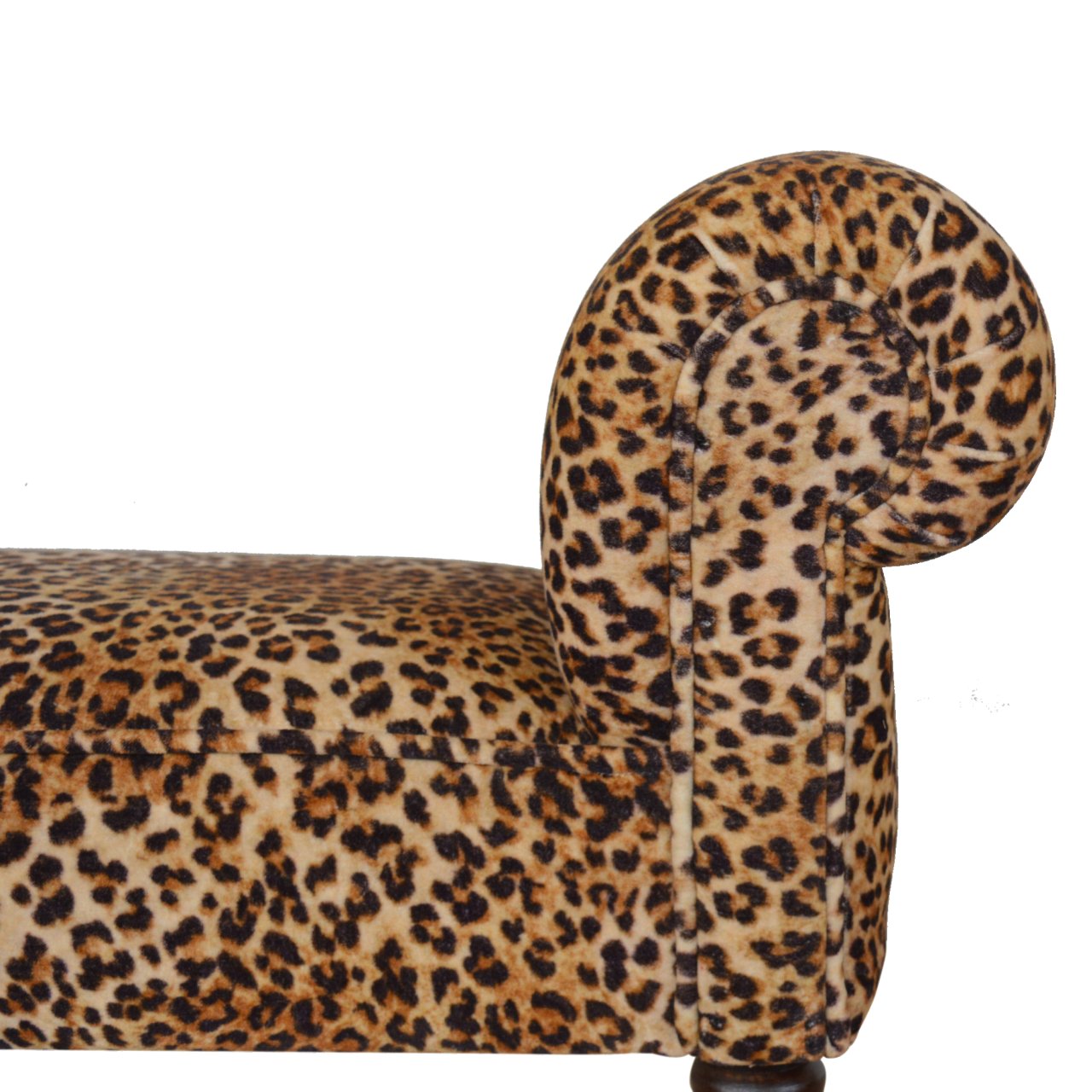 Gusto Perch Leopard Print Velvet Bench