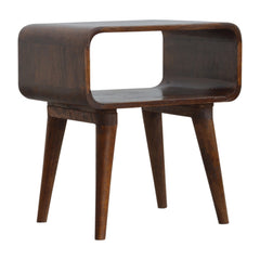 High Curved Open Chestnut Bedside - Furniture One Shop
