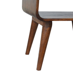 High Curved Open Chestnut Bedside - Furniture One Shop