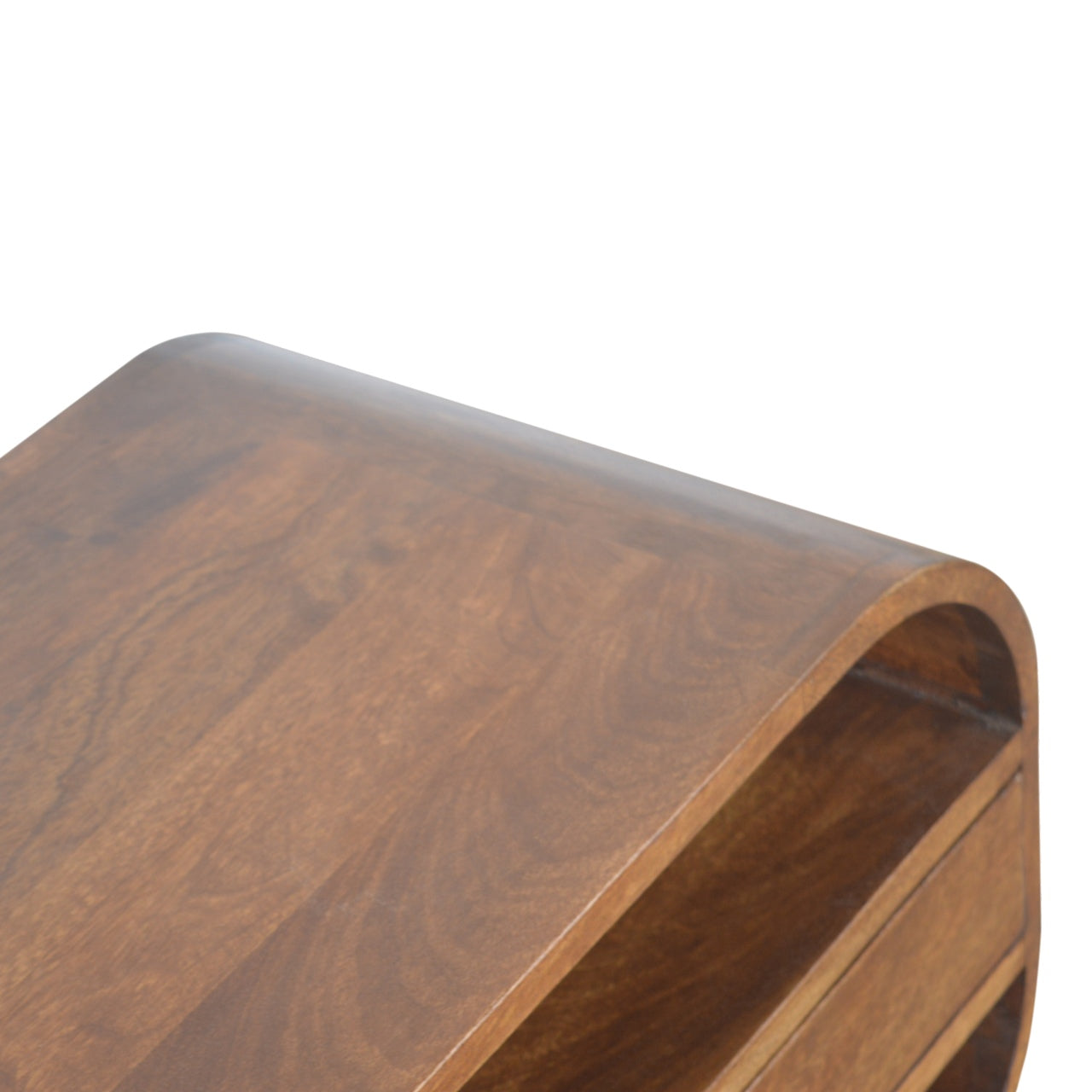 ClassyView Chestnut Curved Edge TV Stand with 2 Drawers - Furniture One Shop