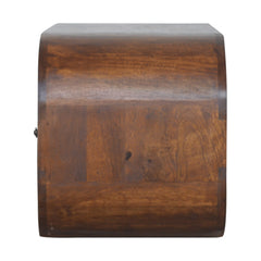 ClassyView Chestnut Curved Edge TV Stand with 2 Drawers - Furniture One Shop