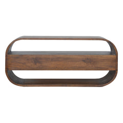 ClassyView Chestnut Curved Edge TV Stand with 2 Drawers - Furniture One Shop