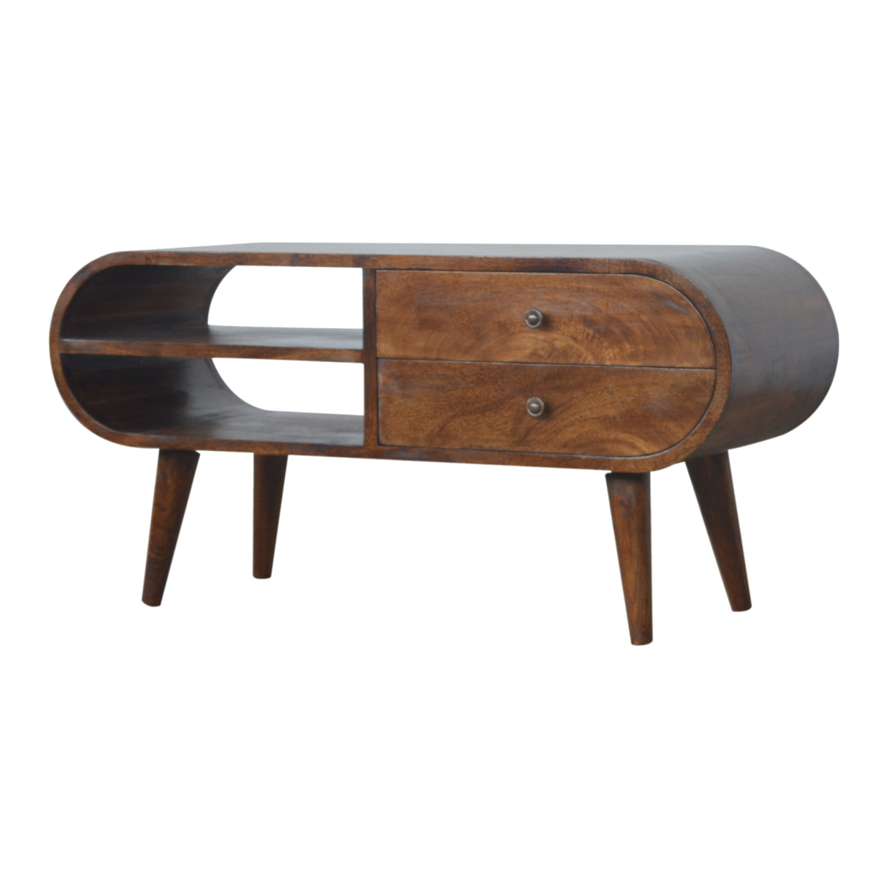 StyloCraze Chestnut Circular TV Stand - Furniture One Shop