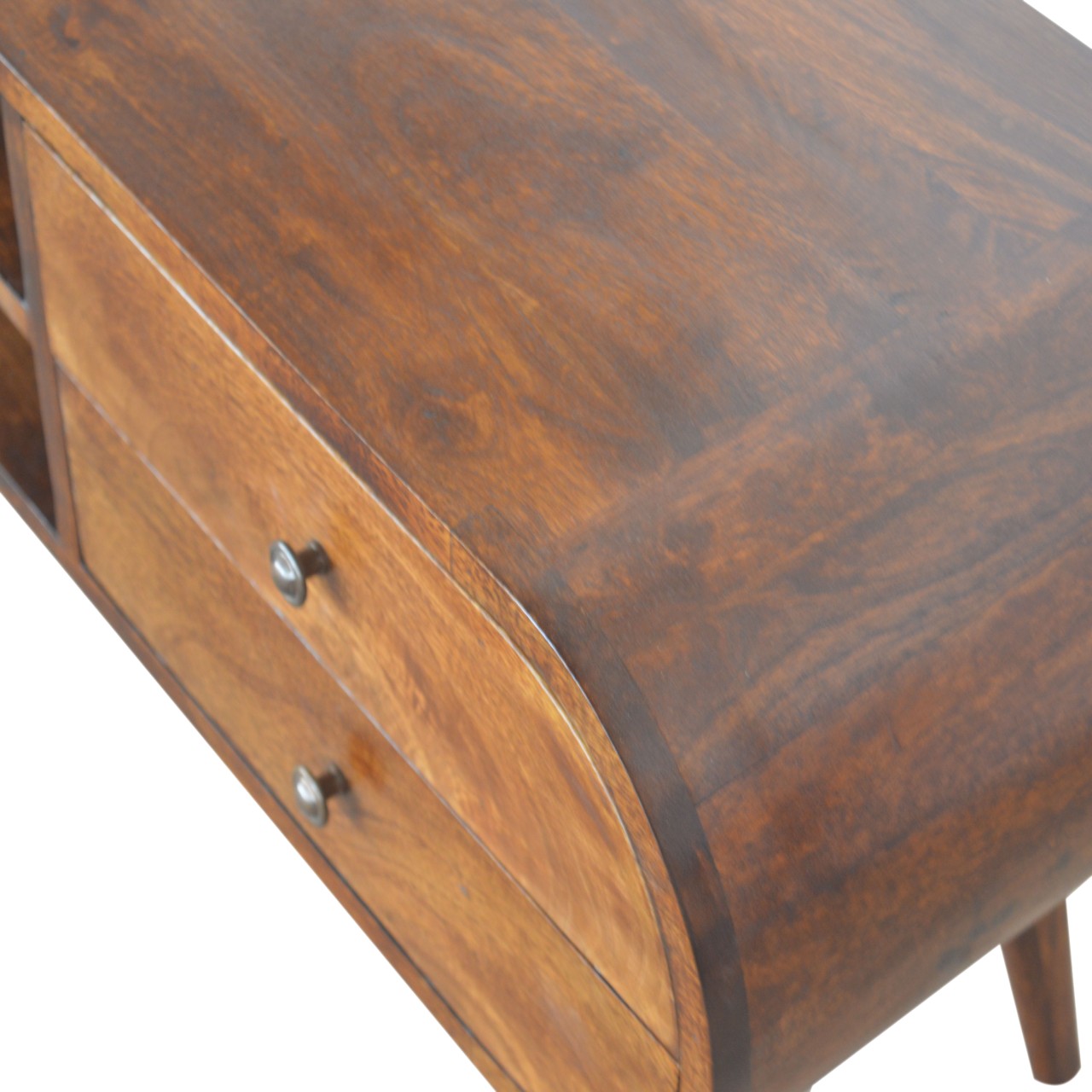 StyloCraze Chestnut Circular TV Stand - Furniture One Shop