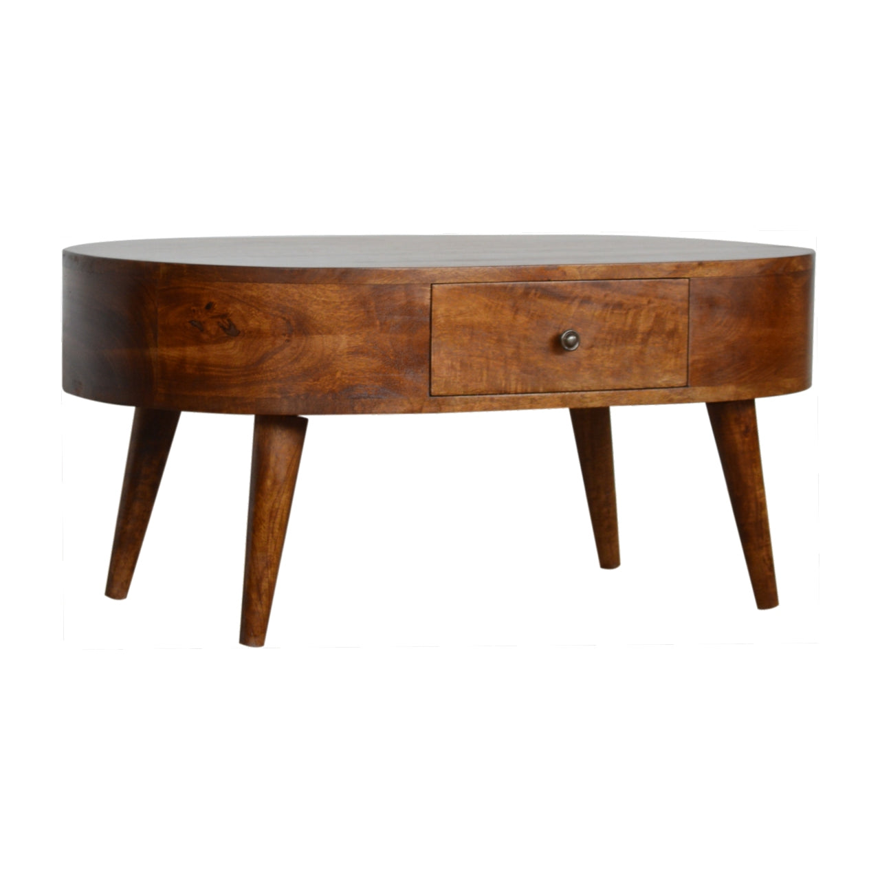 Elegance Chestnut Rounded Coffee Table - Furniture One Shop