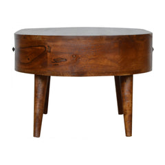 Elegance Chestnut Rounded Coffee Table - Furniture One Shop