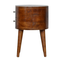 Jermyn Chestnut Rounded Bedside Table - Furniture One Shop