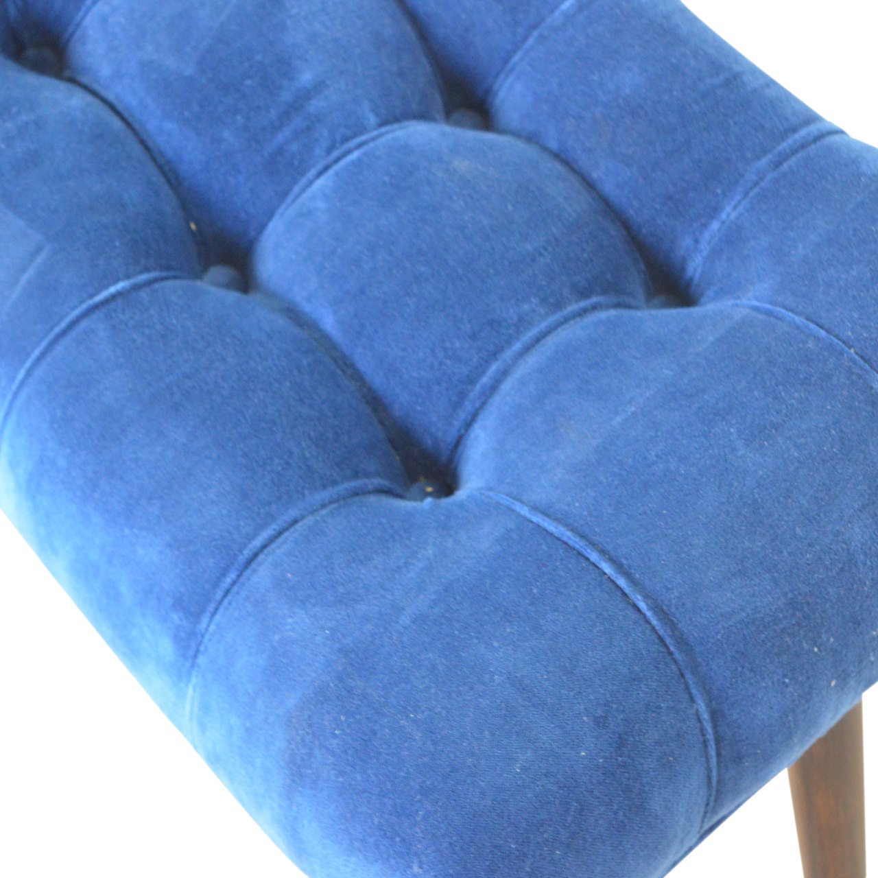 Bite Bench Royal Blue Cotton Velvet Bench