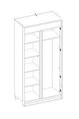 Quant QA-01 Wooden Wardrobe With 2 Doors In Oak Artisan And LED