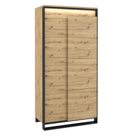 Quant QA-01 Wooden Wardrobe With 2 Doors In Oak Artisan And LED