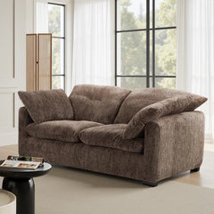 Quetta Brown Fabric 2 Seater Sofa