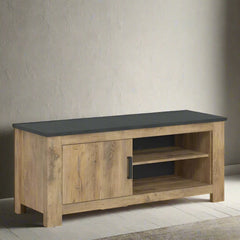 Rapallo 1 door TV cabinet in Chestnut and Matera Grey 138 cm - UK - Furniture One Shop