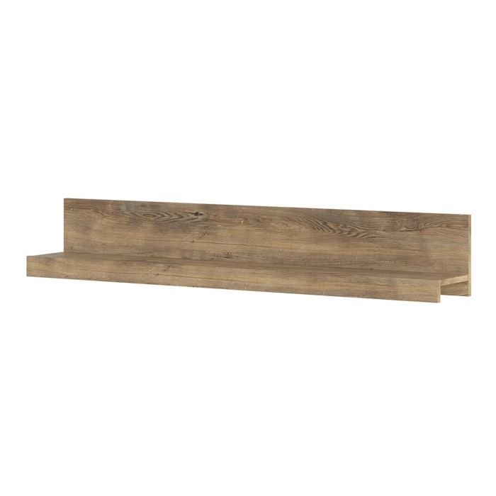 Rapallo wide wall shelf in Chestnut and Matera Grey 135 cm - UK