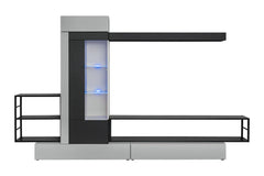 Rebel Wooden Entertainment Unit in Matt Grey & Black