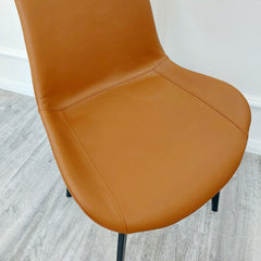 Remus Tan Leather Dining Chairs in Pair