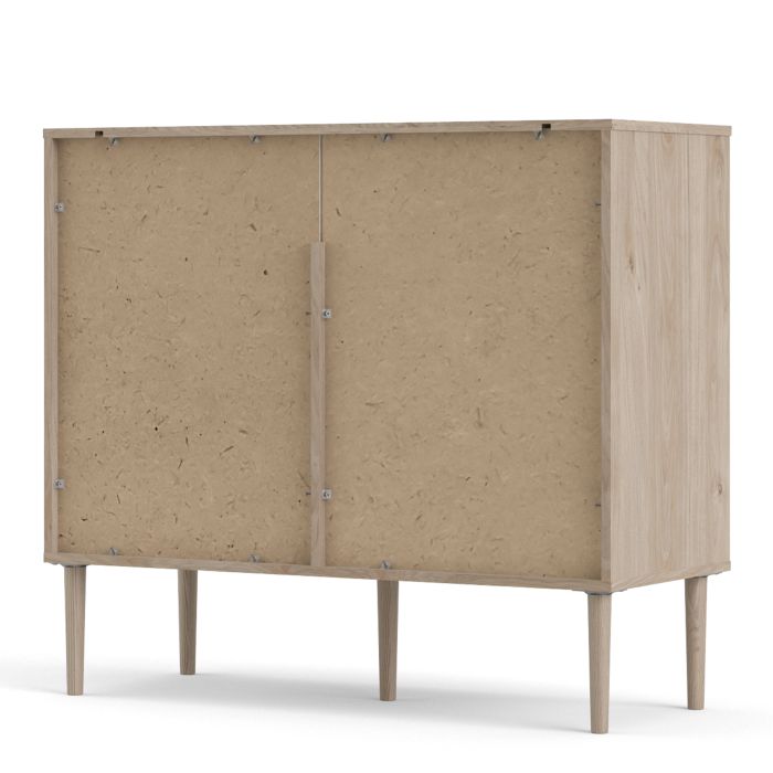 Rome Sideboard 2 Sliding Doors + 2 Drawers in Jackson Hickory Oak with Matt Black - UK