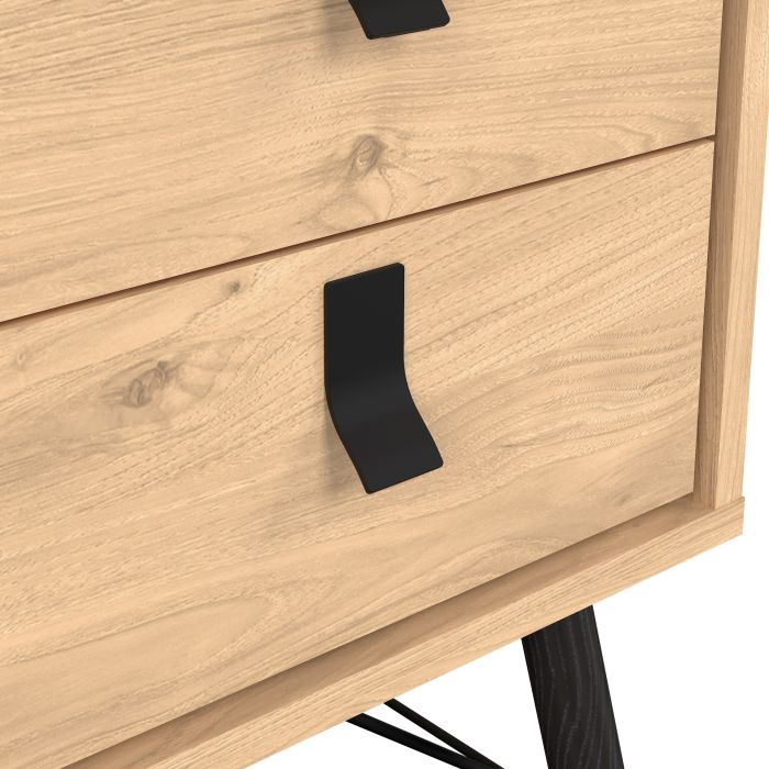 Ry Bedside Cabinet 2 Drawer in Jackson Hickory Oak - UK