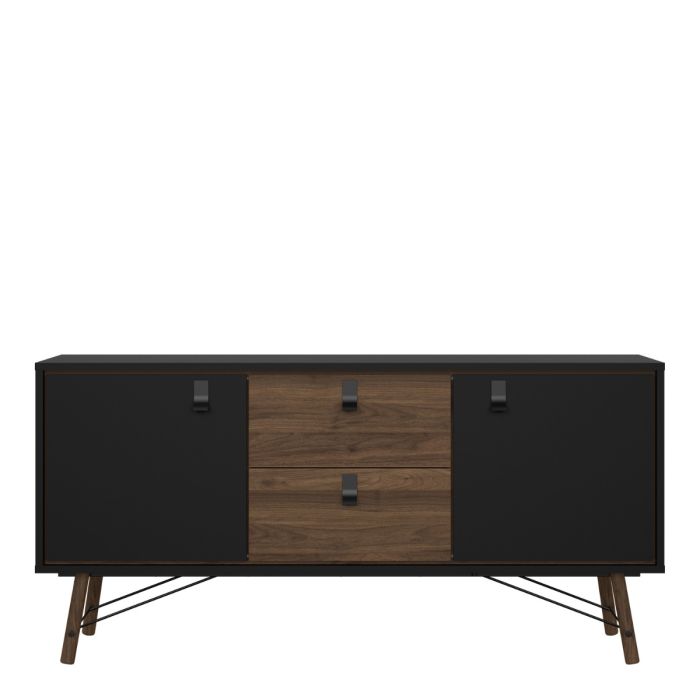Ry Sideboard 2 doors + 2 drawers in Matt Black Walnut - UK