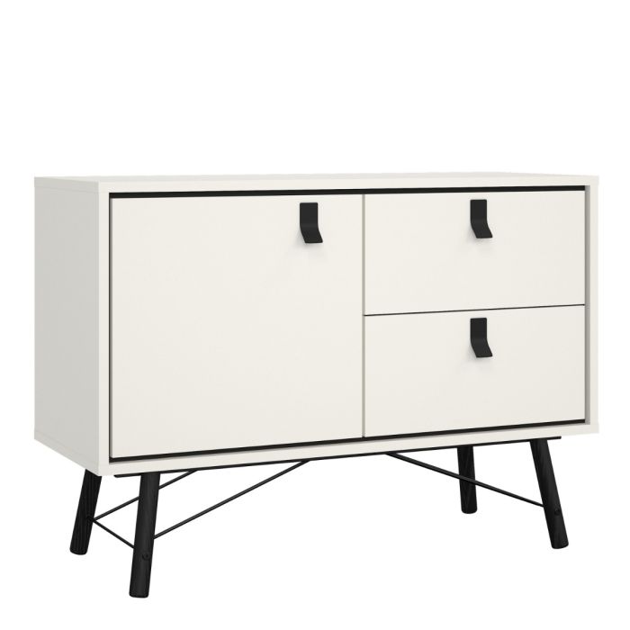 Ry Sideboard with 1 door + 2 drawers in Matt White - UK