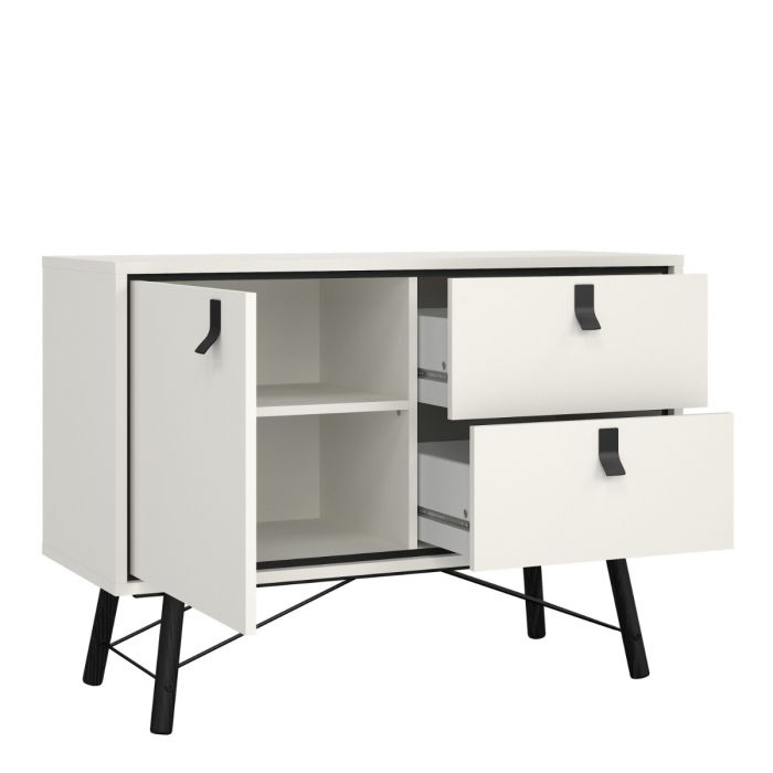Ry Sideboard with 1 door + 2 drawers in Matt White - UK