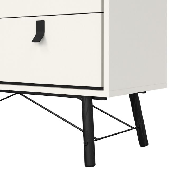 Ry Sideboard with 1 door + 2 drawers in Matt White - UK
