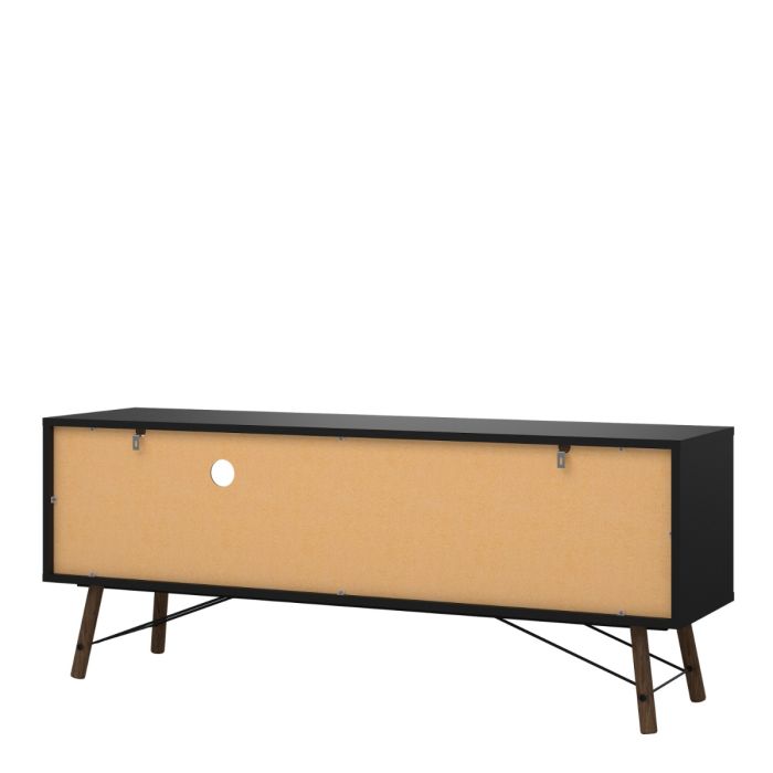 Ry TV-unit 1 door + 1 drawer in Matt Black Walnut - UK