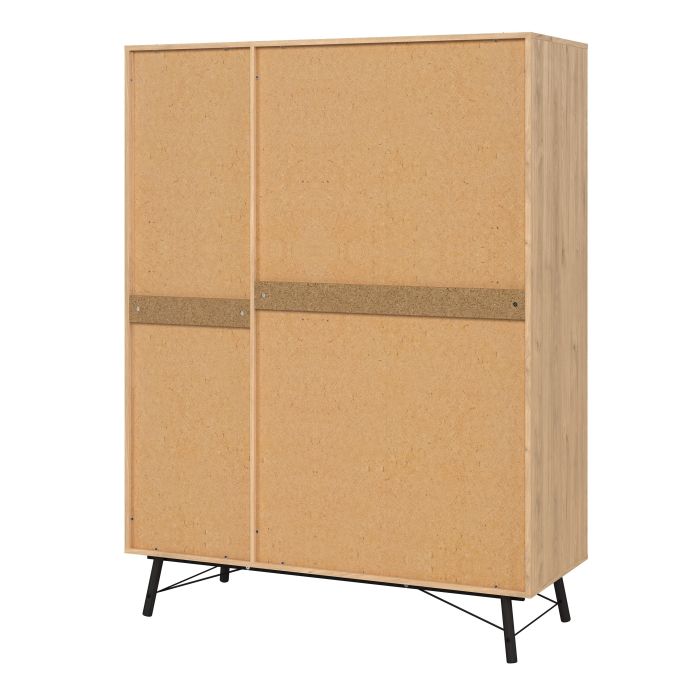 Ry Wardrobe 3 Doors + 3 Drawers in Jackson Hickory Oak - UK