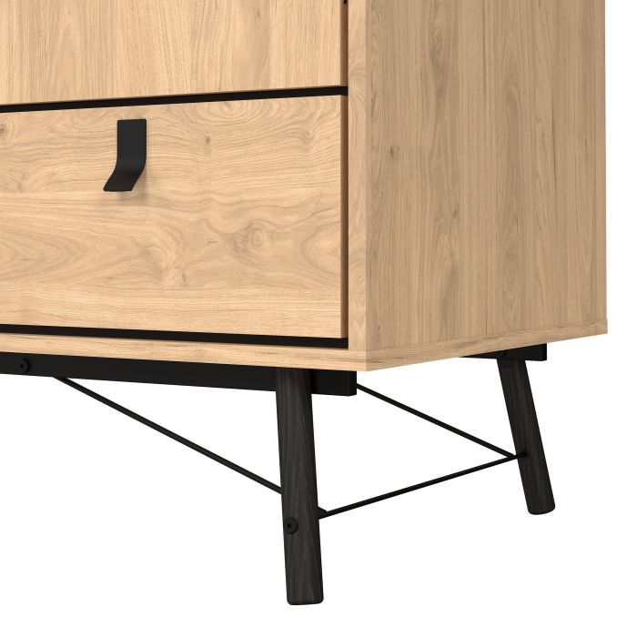 Ry Wardrobe 3 Doors + 3 Drawers in Jackson Hickory Oak - UK
