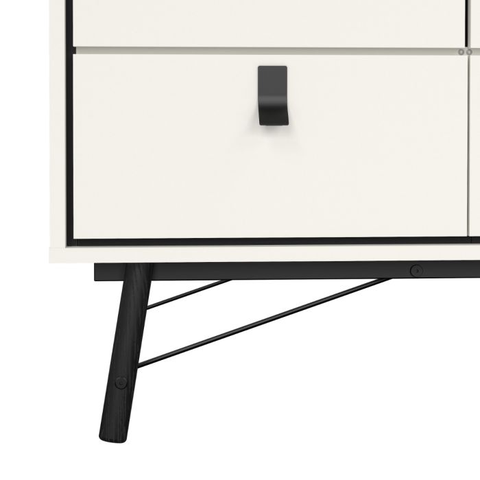 Ry Wardrobe 3 doors + 3 drawers in Matt White - UK