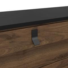 Ry Wide double chest of drawers 6 drawers in Matt Black Walnut - UK - Furniture One Shop