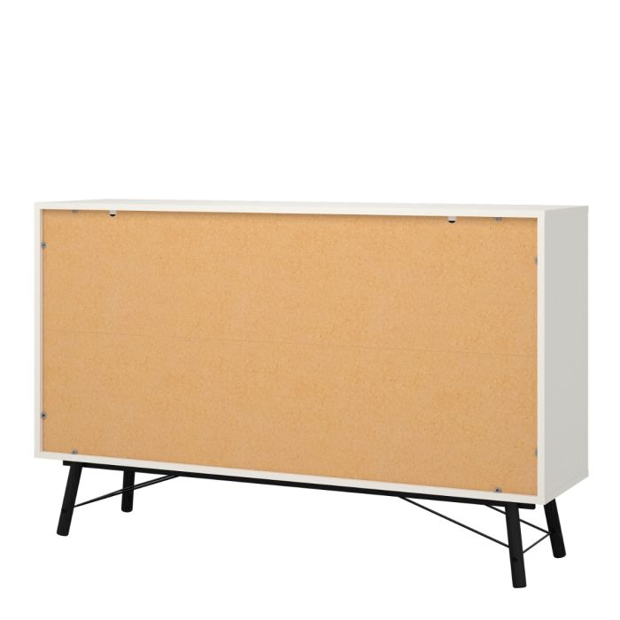 Ry Wide double chest of drawers 6 drawers in Matt White - UK
