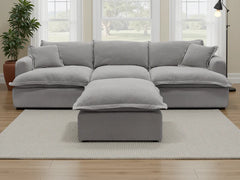 Santa Barbara Modular 3 Seater Sofa In Grey with Footstool