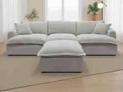 Santa Barbara Modular 3 Seater Sofa In Stone with Footstool