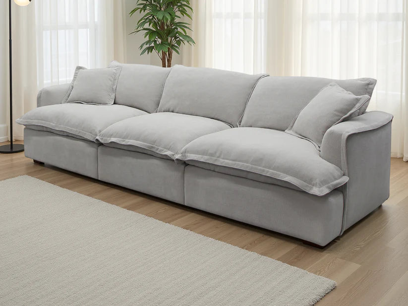 Santa Barbara Modular 3 Seater Sofa In Stone with Footstool - Furniture One Shop
