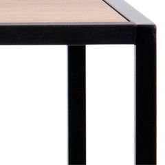 Seaford Black Metal Bar Table with Oak Top - Furniture One Shop