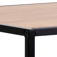 Seaford Black Metal Bar Table with Oak Top - Furniture One Shop