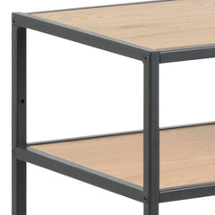 Seaford Console Table, 2 Shelves in Black and Oak - Furniture One Shop
