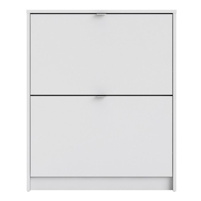 Shoes Shoe cabinet w. 2 tilting doors and 1 layer in White - UK