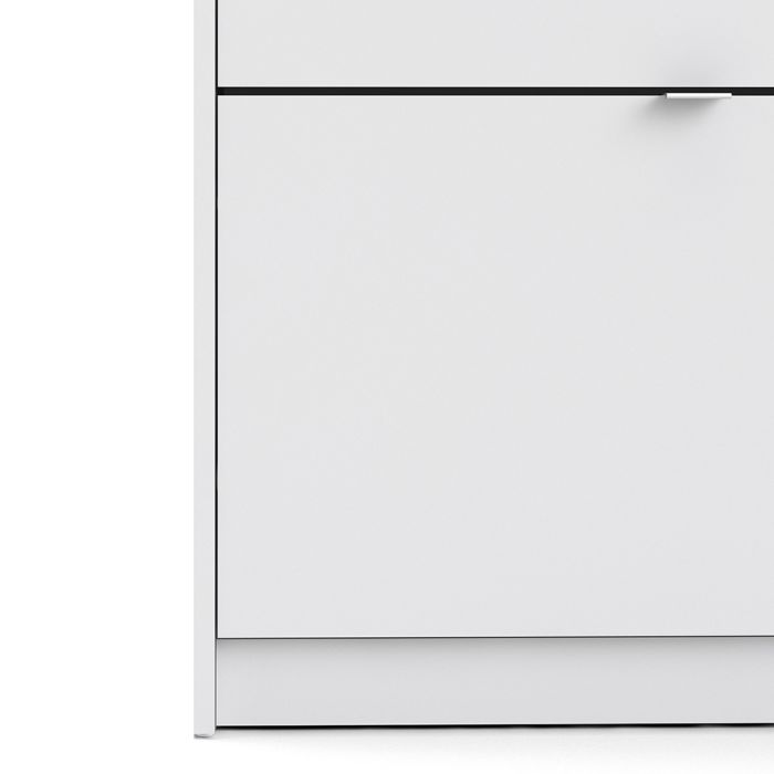 Shoes Shoe cabinet w. 3 tilting doors and 1 layer in White - UK