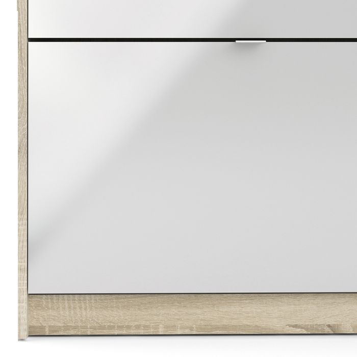 Shoes Shoe cabinet w. 3 tilting doors and 2 layers + 1 door Oak structure - UK