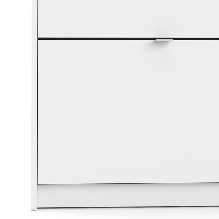 Shoes Shoe cabinet w. 4 tilting doors and 1 layer in White - UK